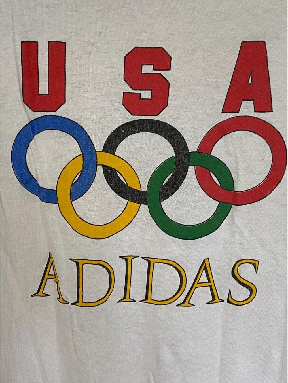 Adidas Vintage Olympics T Shirt 1988 Summer Games Seoul M USA Single Stitch